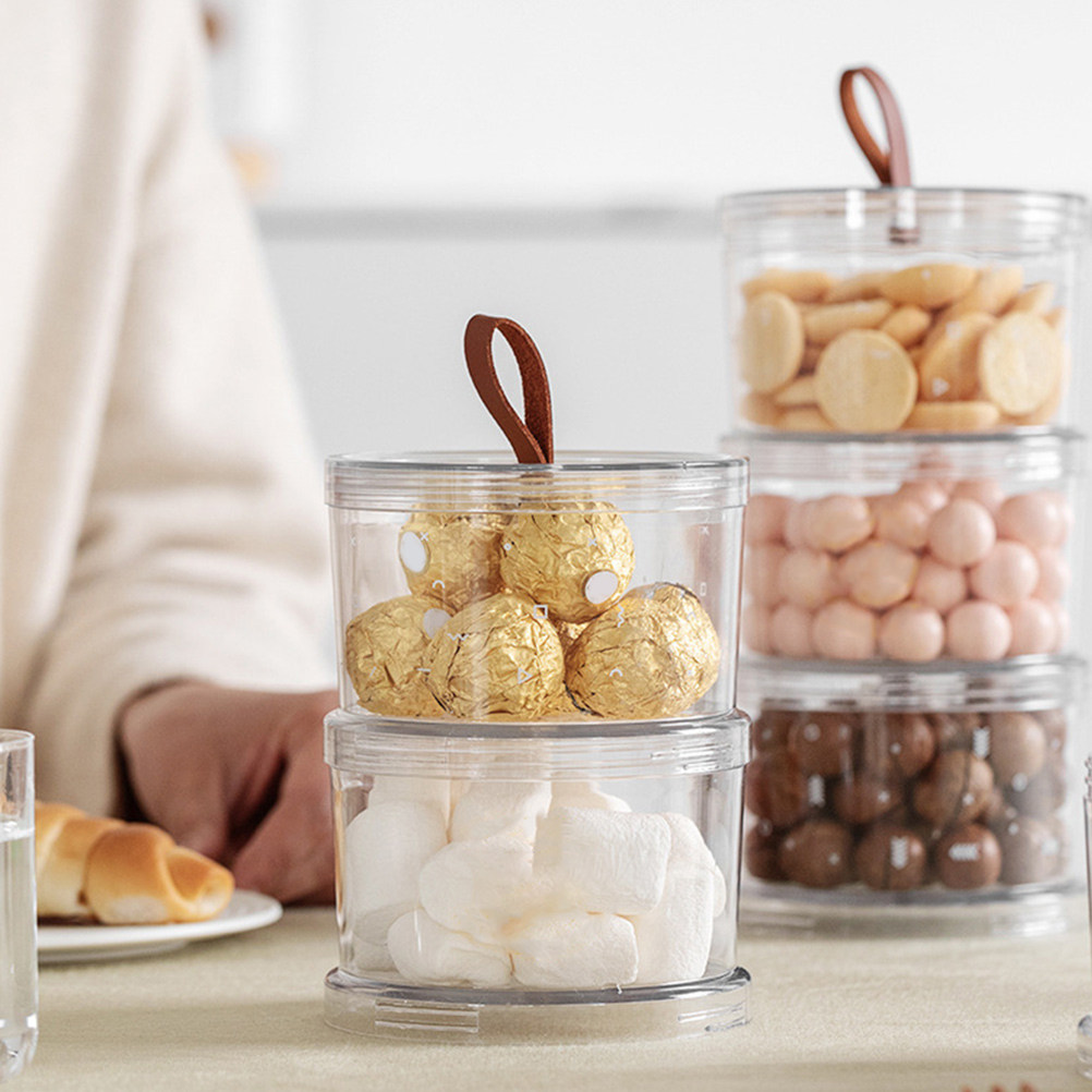Food Storage Containers - 2 Stück Snack-Aufbewahrungsgläser, multifunktionale, stapelbare Lebensmittelbehälter,