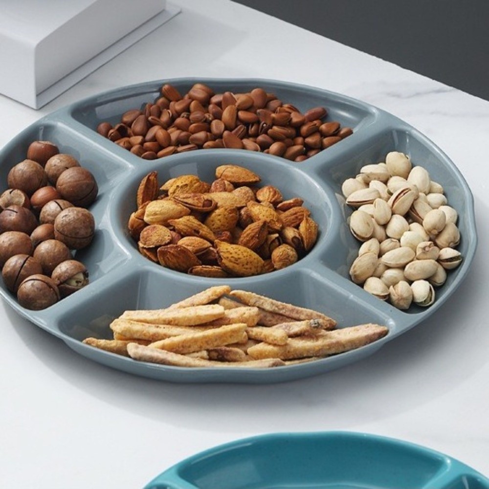 Food Storage With Dividers - Tragbarer Kunststoff-Lebensmittelaufbewahrungsbehälter Wiederverwendbarer Blumenförmiger Teller mit