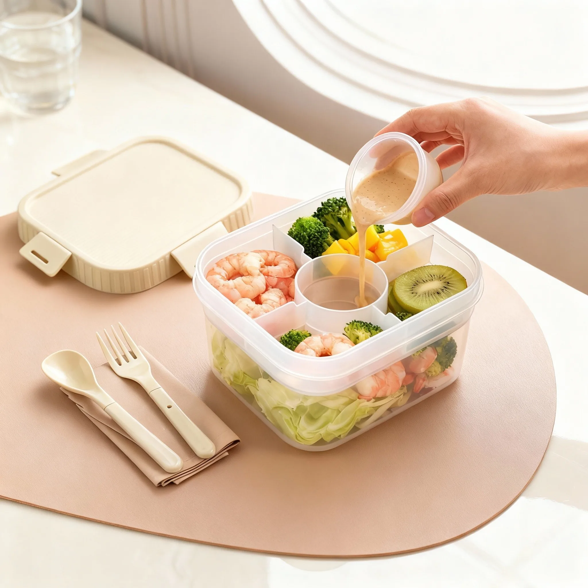 Food Storage Oven Safe - Tragbare, doppelwandige Lunchbox aus Kunststoff mit