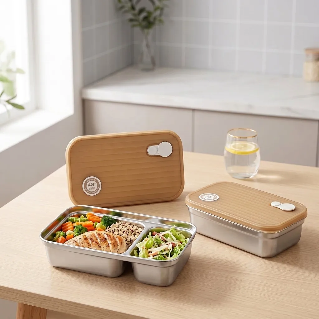 Food Storage Oven Safe - 304 Edelstahl Bento-Box, unterteilte Lunchbox, luftdichte