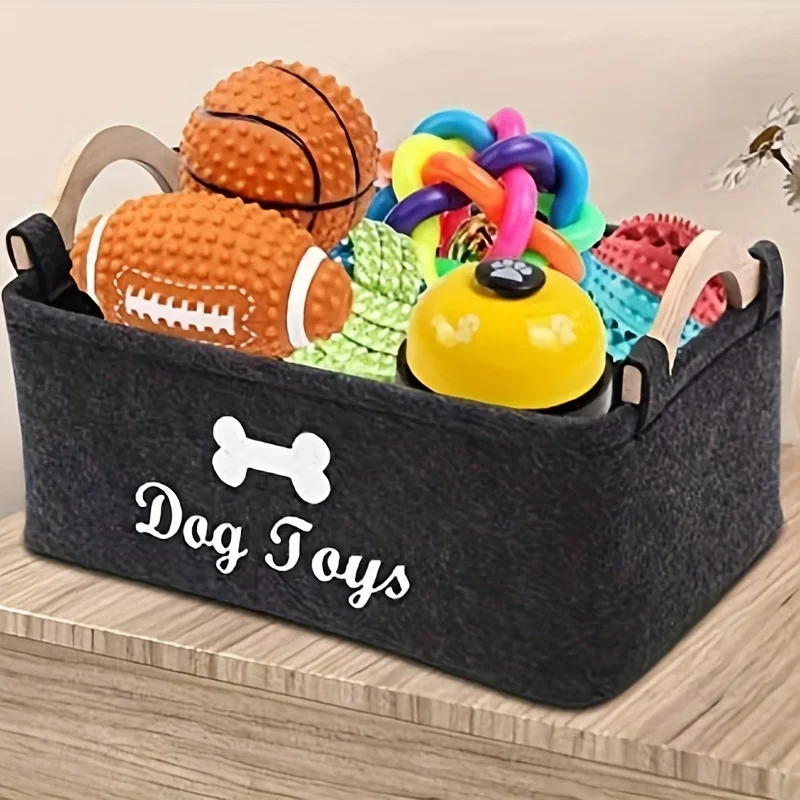 Food Storage With Dividers - 1 Stück Filz-Spielzeugkiste für Haustiere, Hundespielzeugkiste,
