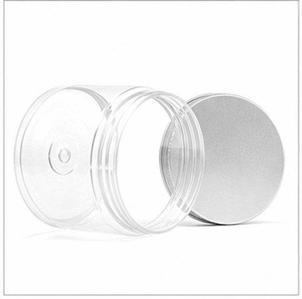 Food Storage Containers - 4 Stück Silberne Aluminiumdeckel Klare Plastikdosen