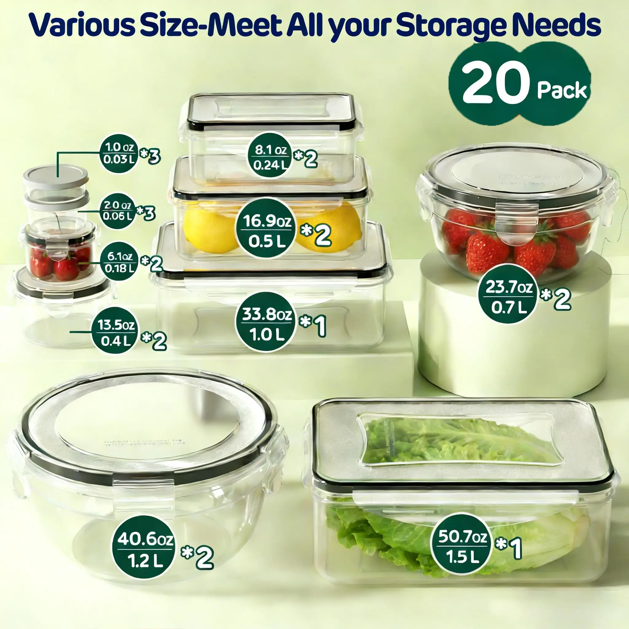 40/42/50/52/62-teiliges Set gr – Food Storage Meals Bewertung und Preis