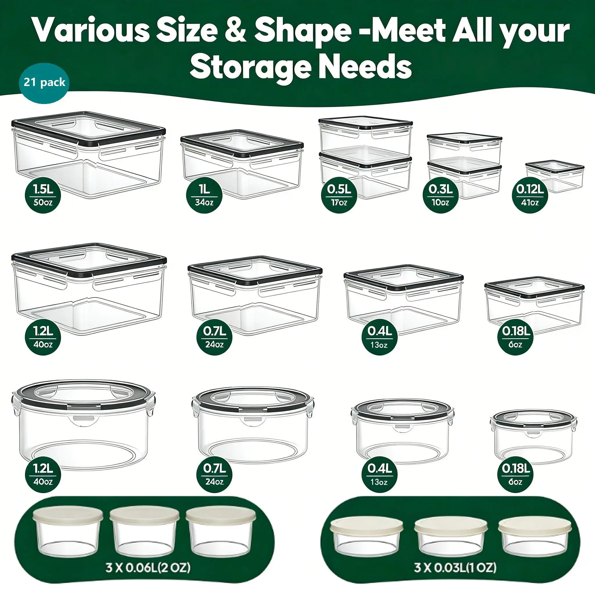 40/42/50/52/62-teiliges Set gr – Food Storage Meals Bewertung und Preis