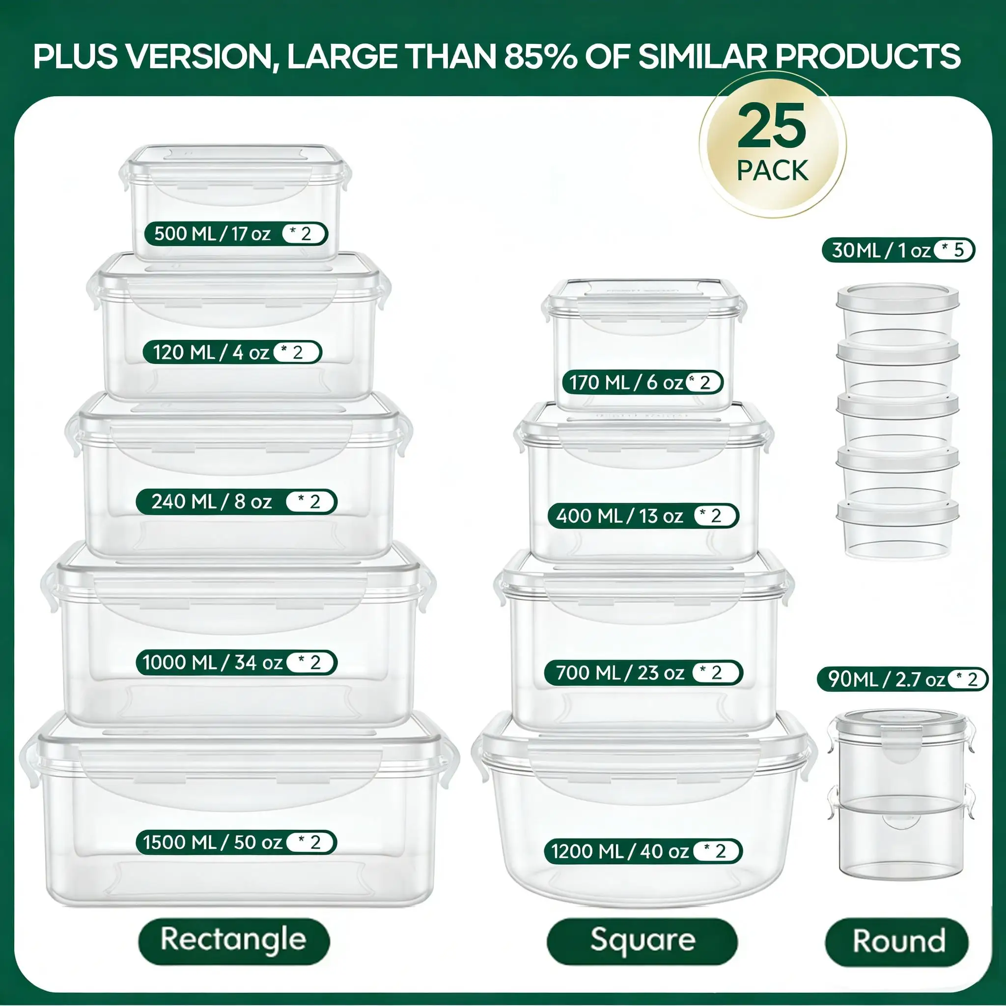 40/42/50/52/62-teiliges Set gr – Food Storage Meals Bewertung und Preis