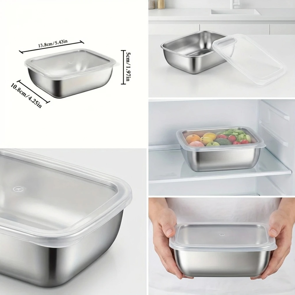 6-teiliges Edelstahl-Lebensmit – Food Storage Meals Bewertung und Preis